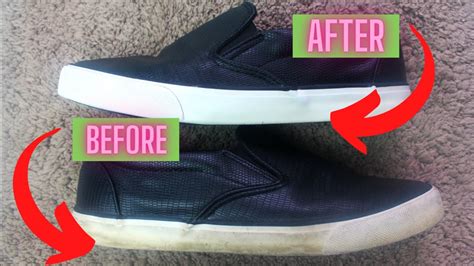 cleaning white soles of sneakers.